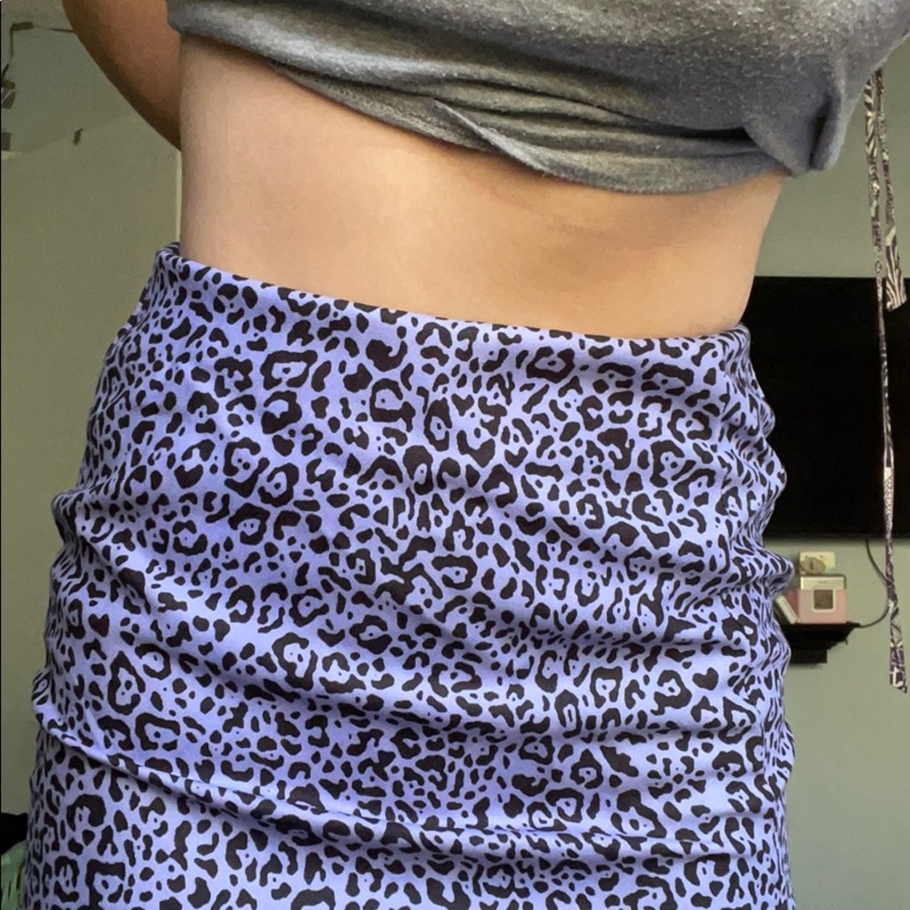 Leopard print purple skirt